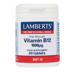 Lamberts B12 1000mg, Βιταμίνη Β12 Για Την Φυσιολογική Λειτουργία Το… Lamberts B12 1000mg, Βιταμίνη Β12 Για Την Φυσιολογική Λειτουργία Του Ανοσοποιητικού και Νευρικού Συστήματος, 30 Ταμπλέτες