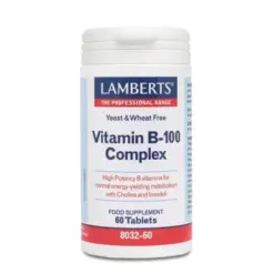 Lamberts Vitamin B-100 Complex, Βιταμίνες του Συμπλέγματος Β, 60 ταμπλέτες