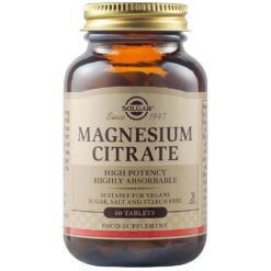Solgar Citrate Magnesium 200mg, Καρδιακοί Παλμοί, Νευρικό Σύστημα, 60 Κάψουλες