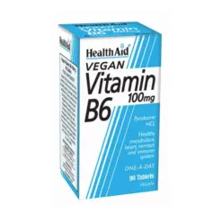 Health Aid Vitamin B6 (Pyridoxine Hcl) 100mg, 90tabs