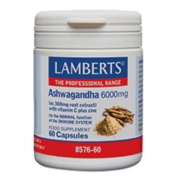 Lamberts Ashwagandha 6000mg, Συμπλήρωμα Διατροφής Ασβαγκάντα για Ενίσχυση του Ανοσοποιητικού, 60 κάψουλες