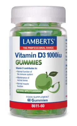 Lamberts Vitamin D3 1000iu Gummies με Φυσική Γεύση Μήλου, 60 Gummies
