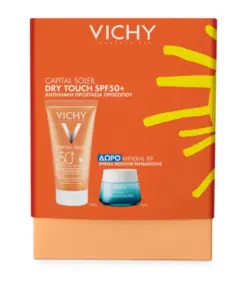 Vichy Capital Soleil Dry Touch SPF50+ Αντηλιακή Κρέμα Προσώπου, 50ml & Δώρο Mineral 89 Κρέμα Booster Ενυδάτωσης, 15ml, 1σετ