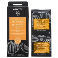 Apivita Express Beauty, Μάσκα Προσώπου με Κολοκύθα για Αποτοξίνωση 2x8ml