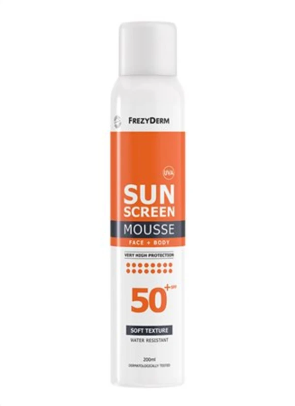 Frezyderm Sun Screen Mousse SPF50+ Αντηλιακό Προσώπου & Σώματος, 200ml