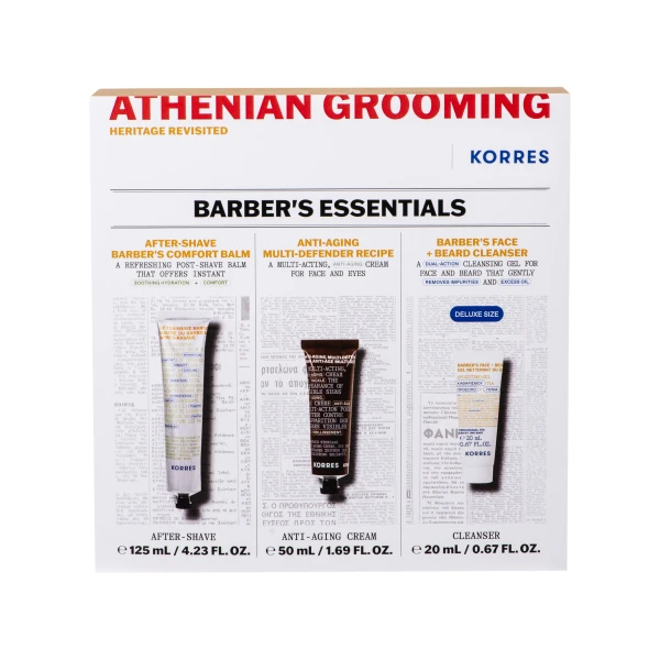Korres Barber's Essentials με After-Shave, 125ml & Αντιγηραντική Κρέμα, 50ml & Καθαριστικό, 20ml