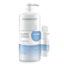 Pharmasept Hygienic Promo με Shower Gel Αφρόλουτρο για Σώμα, Πρόσωπο & Ευαίσθητη Περιοχή, 1l & Ultra Hydra Eνυδατικό Γαλάκτωμα, 80ml, 1σετ