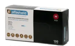 Karabinis Medical Εξεταστικά Γάντια Νιτριλίου μιας χρήσης Χωρίς Πούδρα ΜΑΥΡΑ Medium 100τμχ
