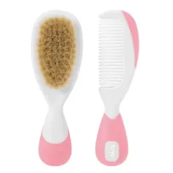 Chicco Brush & Comb 0m+. Χρώμα Ροζ. 2 τμχ