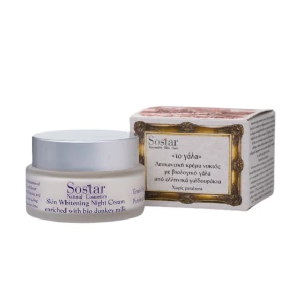 Sostar Γάλα Γαϊδούρας Λευκαντική Κρέμα Νύχτας 50ml