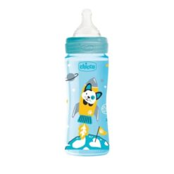 Chicco Μπιμπέρο Πλαστικό 330ml Μπλε Θηλή Σιλικόνης 4Μ+ 28637-20