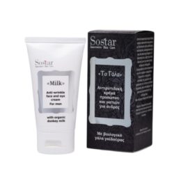 Sostar Το Γάλα Aντιρυτιδική Kρέμα Προσώπου και Ματιών για Άνδρες με Βιολογικό Γάλα Γαϊδούρας 50ml