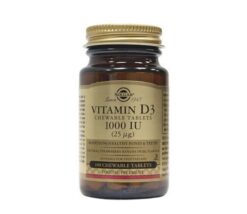 Solgar Vitamin D3 1000iu, Βιταμίνη D3, 100 Μασώμενα Δισκία