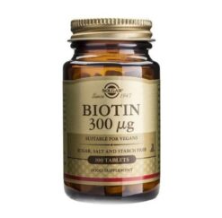 Solgar Biotin 300mcg Συμπλήρωμα Διατροφής με Βιοτίνη, 100 ταμπλέτες