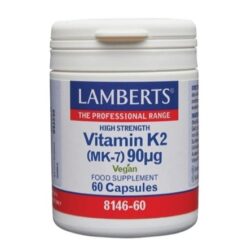 Lamberts Vitamin K2 90μg Συμπλήρωμα Βιταμίνης K2 για την Ομαλή Πήξη του Αίματος & την Καλή Υγεία των Οστών, 60 κάψουλες