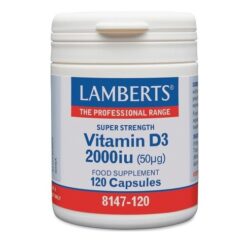 Lamberts Vitamin D3 2000iu (50mg), Βιταμίνη για Ανοσοποιητικό, 120 Κάψουλες