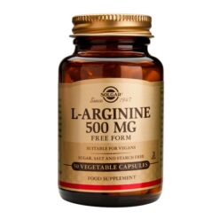 Solgar L-Arginine 500mg Συμπλήρωμα διατροφής για τόνωση και ενδυνάμωση του μυϊκού συστήματος και της σεξουαλικής υγείας, 50 φυτικές κάψουλες