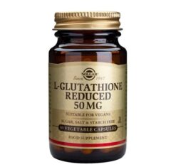 Solgar L-Glutathione 50mg Συμπλήρωμα Διατροφής με το Αμινοξύ L-Γλουταθειόνη για Αποτοξίνωση & Καλή Υγεία του Ήπατος, 30 Φυτικές Κάψουλες